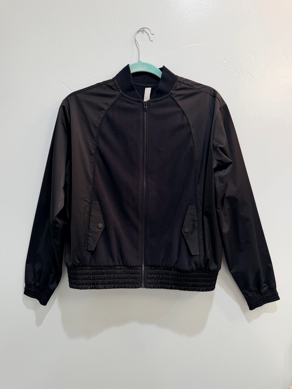 Athleta Black Technical Fleece Bomber Jacket Full Zip Womens XS Gorpcore Warm - Picture 5 of 15